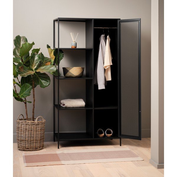Črn kovinski regal 90x180 cm Malibu – Unique Furniture-image-1