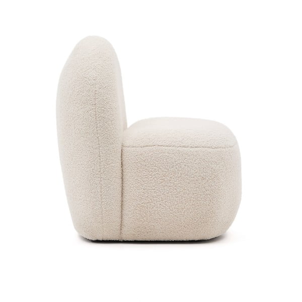 Bel otroški fotelj iz tkanine bouclé Bucky – Kave Home-image-1