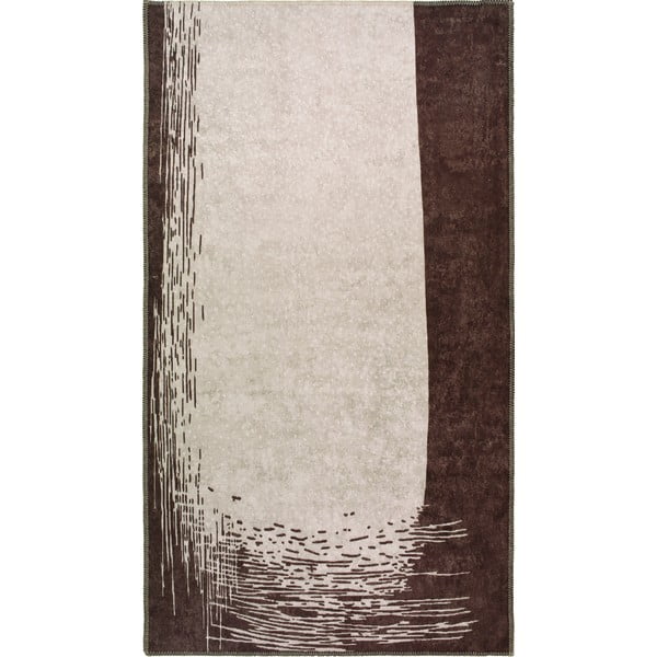 Temno rjava-kremna pralna preproga 150x80 cm - Vitaus