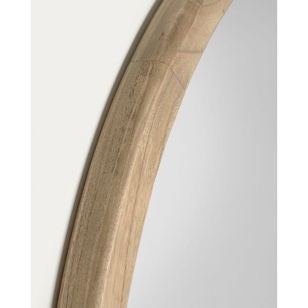 Stensko ogledalo z lesenim okvirjem ø 80 cm Alum – Kave Home-image-4