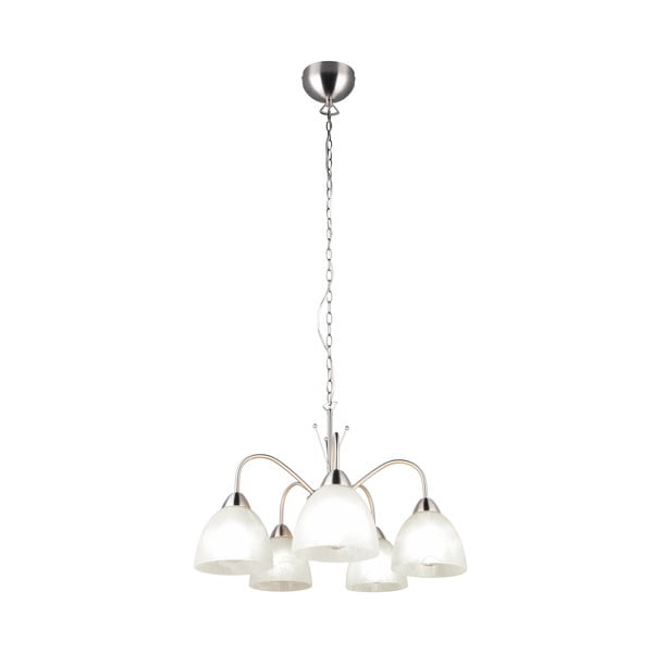Bela/srebrna viseča svetilka s steklenim senčilom ø 55 cm Dobby – Trio-image-2