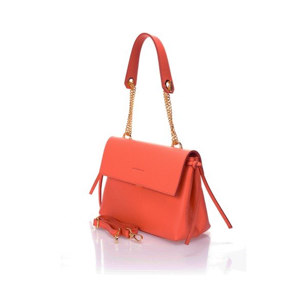 Svetlo oranžna usnjena torbica Federica Bassi Anna-image-3