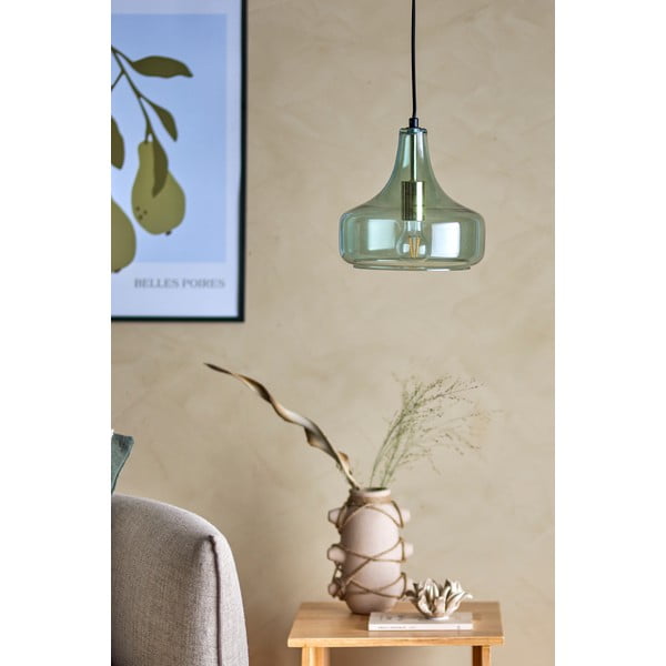 Zelena viseča svetilka s steklenim senčilom ø 25,5 cm Yuser – Bloomingville-image-1