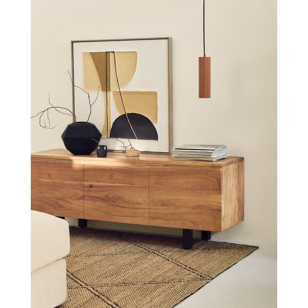 TV omarica iz masivne akacije v naravni barvi 150x58x40 cm Uxue – Kave Home-image-1