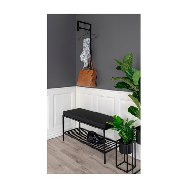 Črn kovinski stenski obešalnik Trento – House Nordic-image-4