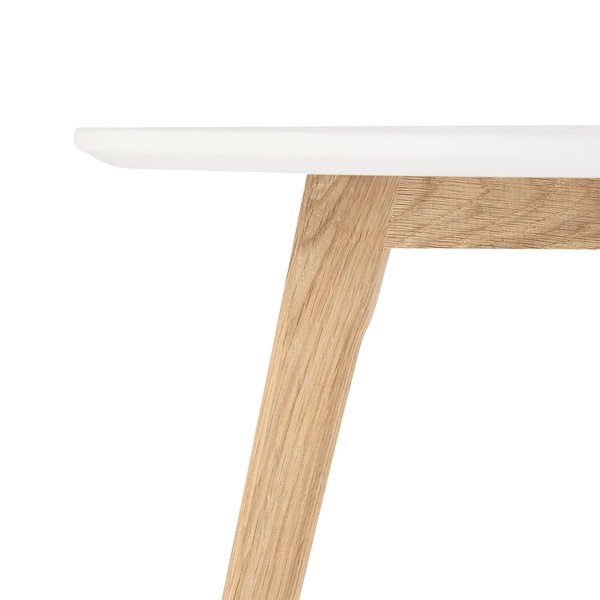 Bela kavna mizica z nogami iz hrastovega lesa Furnhouse Life, Ø 60 cm-image-4