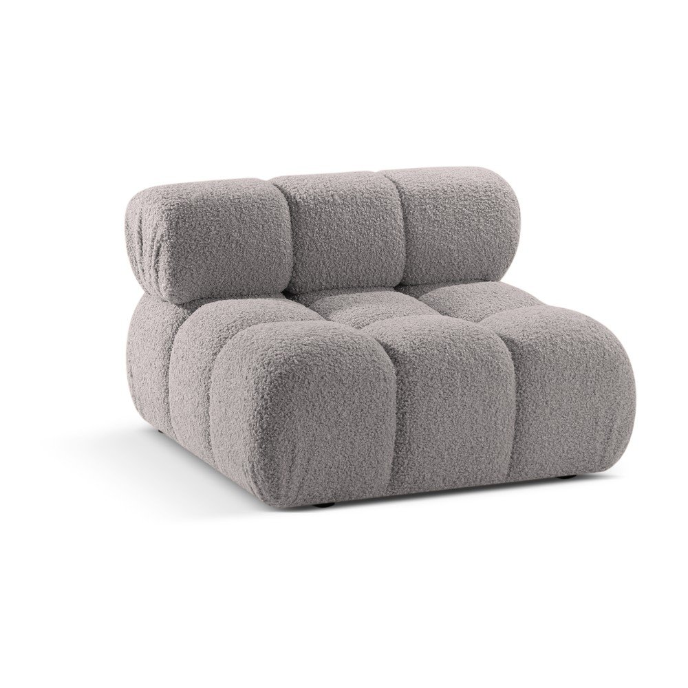 Siv modul za garnituro iz tkanine bouclé (sredinski modul) Bellis – Micadoni Home