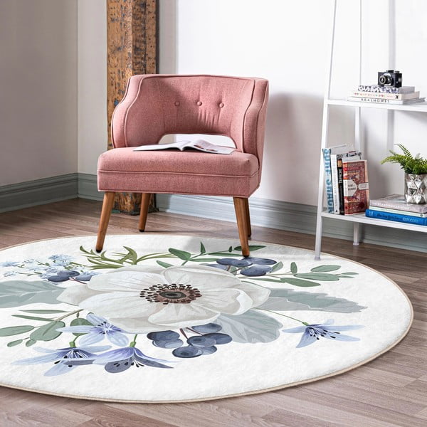 Pralna okrogla preproga primerna za robotski sesalnik ø 80 cm Comfort – Mila Home-image-4