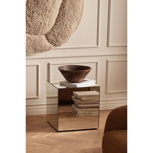 Steklena stranska mizica 45,5x45,5 cm Cube – Ellos Home-image-1