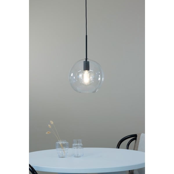 Črna viseča svetilka s steklenim senčnikom 25x25 cm Patera - Markslöjd-image-1