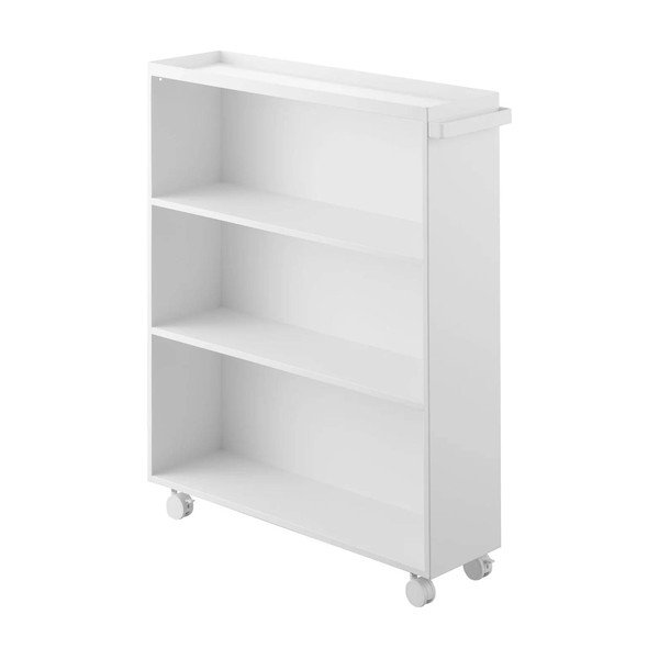 Bel kovinski regal na koleščkih 59x70x16 cm Tower – YAMAZAKI