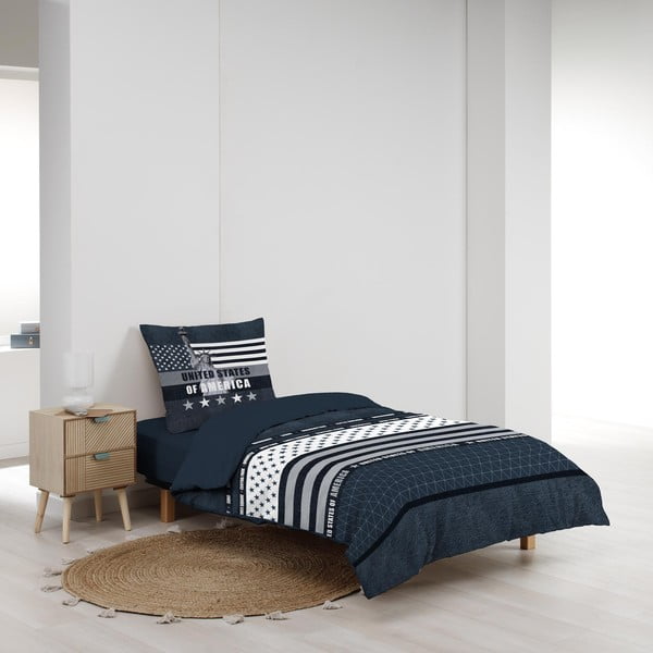 Temno modra enojna bombažna posteljnina 140x200 cm States – douceur d'intérieur-image-2