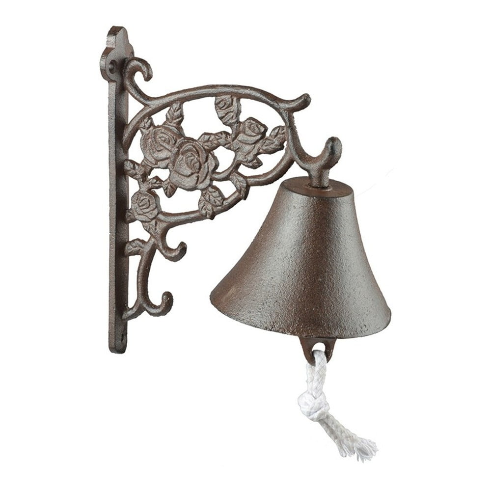 Stenski zvonec iz litega železa z motivom vrtnice Esschert Design Roses