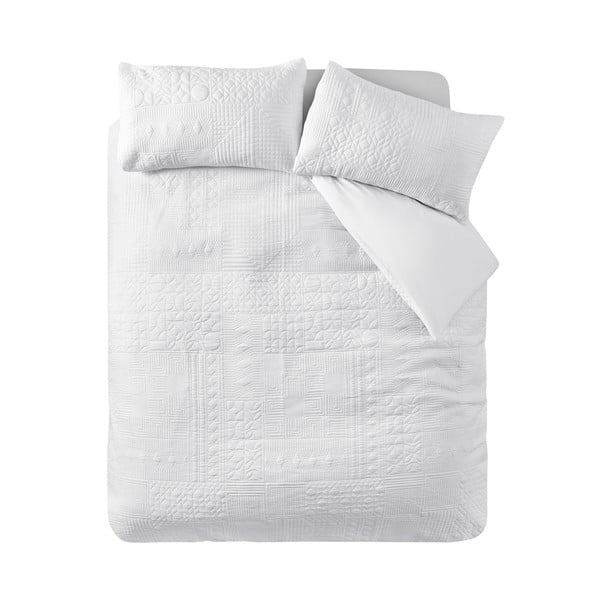 Bela podaljšana posteljnina za zakonsko posteljo 230x220 cm Folkstone Geo – Catherine Lansfield