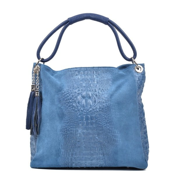 Modra usnjena torbica Luisa Vannini Zunna