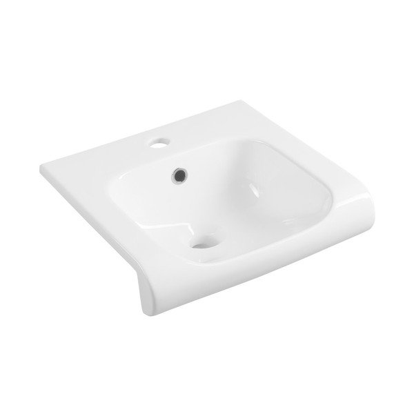 Bel polvgradni keramičen umivalnik 40x40 cm Inka – Sapho