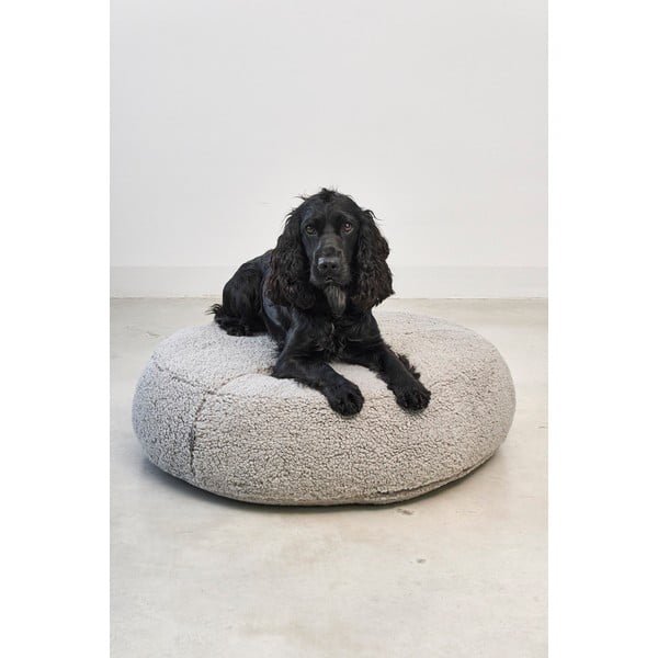 Siva bouclé podloga za pse ø 90 cm Senso Pouffe Pebble M/L – MiaCara-image-3