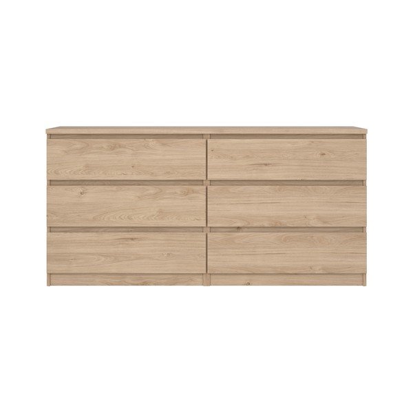 Komoda v hrastovem dekorju v naravni barvi 154x76x50 cm Naia – Tvilum-image-3