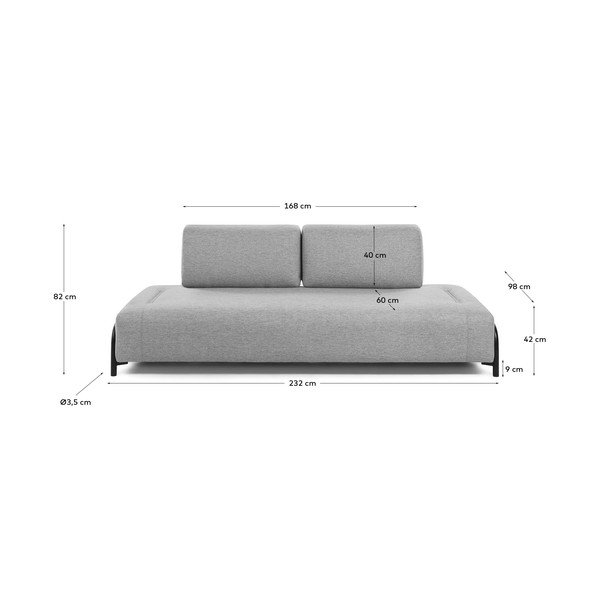 Svetlo siv kavč Kave Home Compo-image-3
