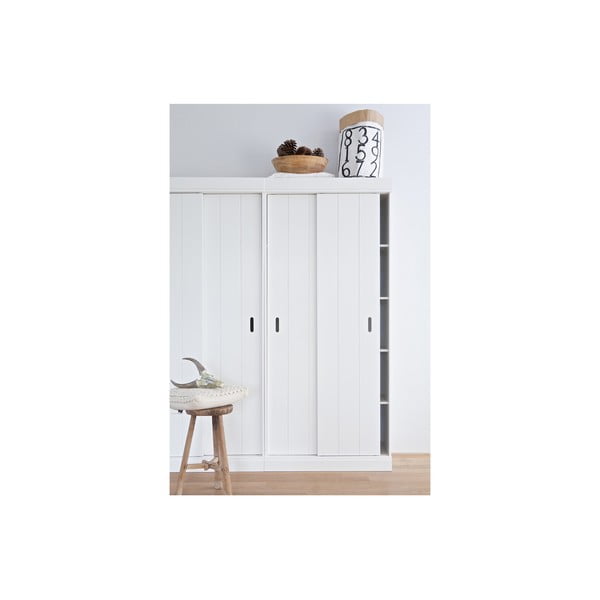 Bela lesena omara z drsnimi vrati WOOOD Row-image-4