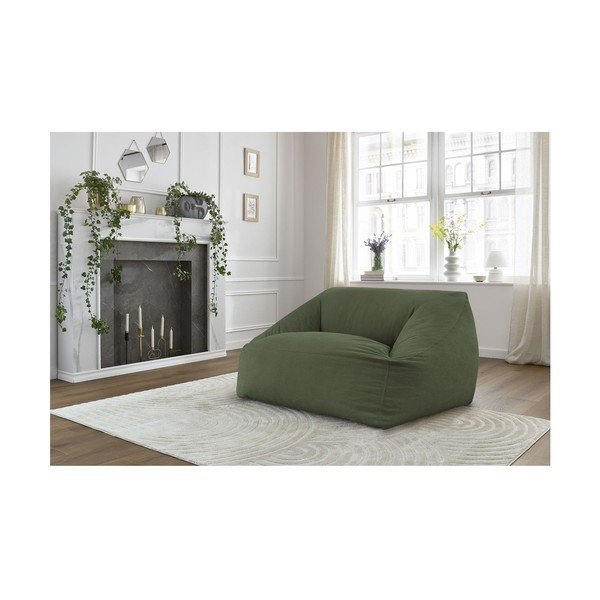 Zelena vreča za sedenje iz rebrastega žameta Lilibet – Bobochic Paris-image-1