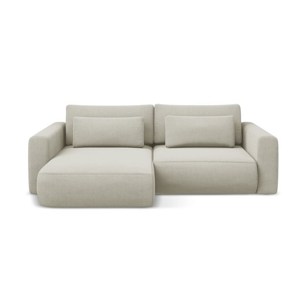 Bež raztegljiva/s prostorom za shranjevanje kotna sedežna garnitura (levi kot/z ležalnikom) Kapua – Makamii