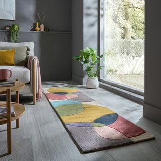Ročno tkan volnen tekač 60x230 cm Glow Multi – Flair Rugs