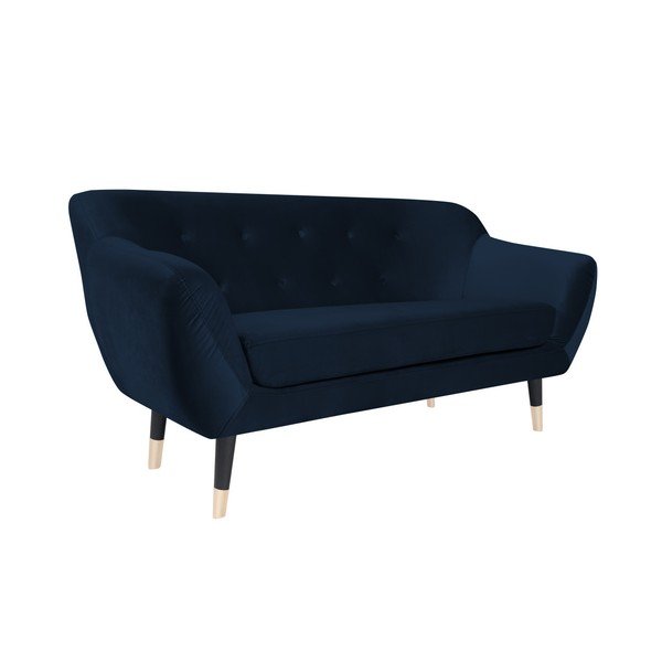 Temno modra zofa s črnimi nogami Mazzini Sofas Amelie, 158 cm-image-2