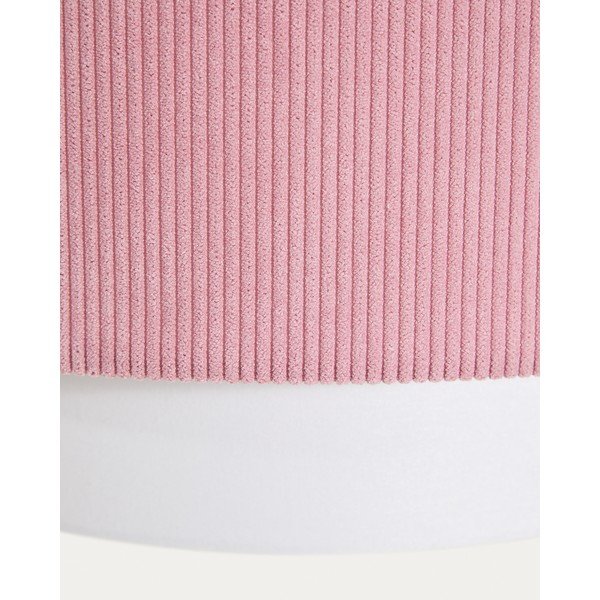 Bela/svetlo rožnata otroška svetilka s tekstilnim senčilom Bianella – Kave Home-image-4