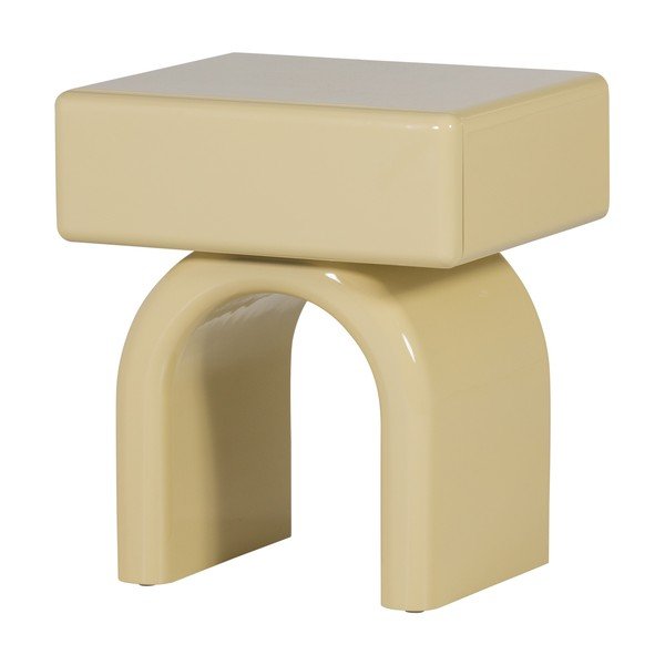 Svetlo rumena nočna omarica v sijajnem dekorju Zorel – WOOOD-image-2