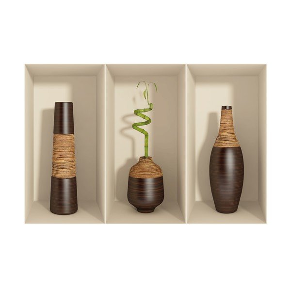 Komplet 3 3D nalepk Ambiance Bamboo-image-1