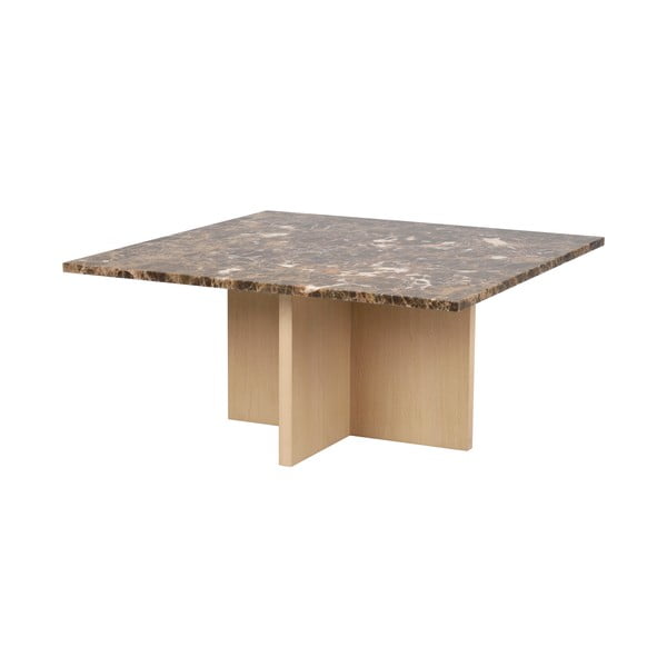 Rjava mizica iz marmorja 90x90 cm Brooksville - Rowico