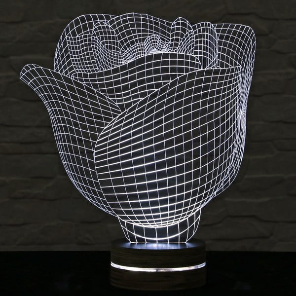 3D namizna svetilka Rose
