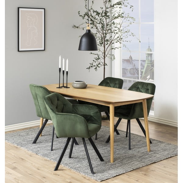 Zelen oblazinjen jedilni stol z nasloni za roke Lola – Actona-image-1