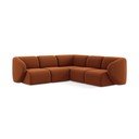Žametna kotna sedežna garnitura v barvi terakote Lani – Makamii