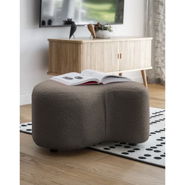 Rjav tabure iz tkanine bouclé Miuf – Miuform-image-1