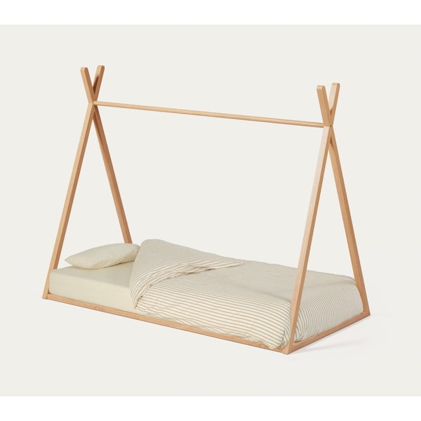 Otroška postelja iz masivne bukve v obliki hiške z letvenim dnom 90x190 cm v naravni barvi Maralis – Kave Home-image-4