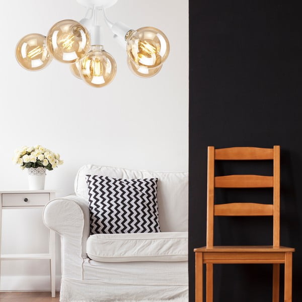 Bela stropna svetilka brez senčnika Viggo – LAMKUR-image-2