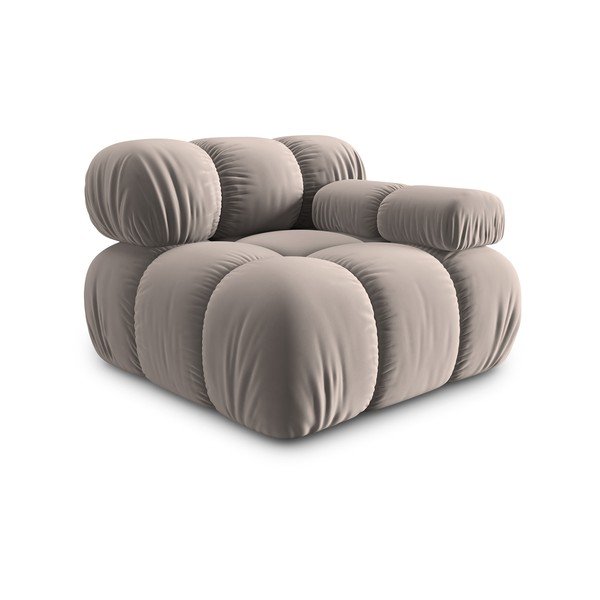 Svetlo rjav žameten modul za sedežno garnituro (desni kot) Bellis – Micadoni -image-3