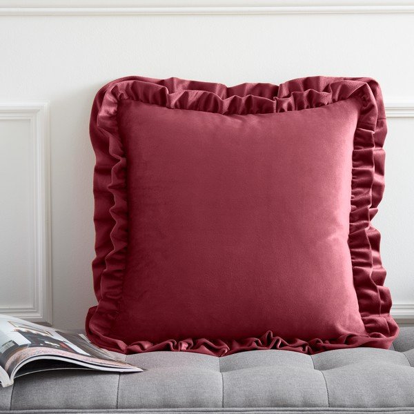 Žametna okrasna blazina 43x43 cm Velvet Double Frill – Catherine Lansfield-image-1