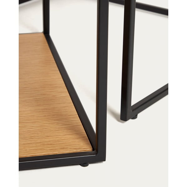 Okrogle mizice z mizno ploščo v hrastovem dekorju v kompletu 2 ks 50x100 cm Yoana – Kave Home-image-2