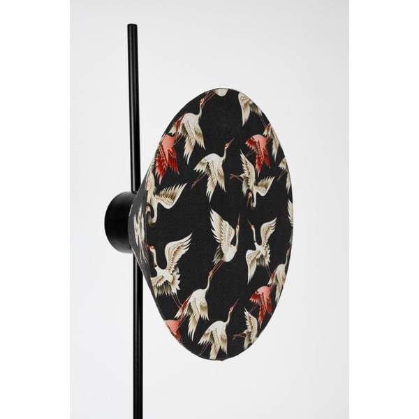 Črna stoječa svetilka s tekstilnim senčilom (višina 158 cm) Jaylee – White Label-image-4