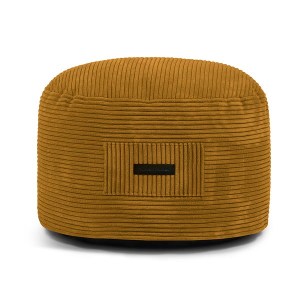 Gorčično rumen tabure iz rebrastega žameta Om 60 – SLOWDOWN