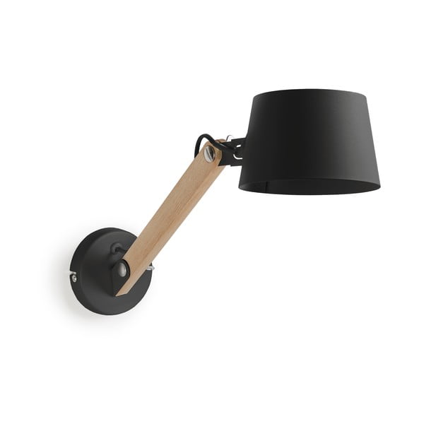 Stenska svetilka v črni in naravni barvi ø 15 cm Muse - Kave Home
