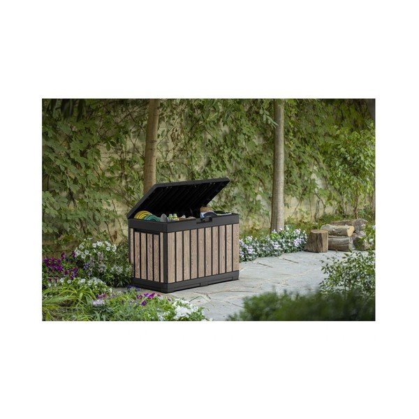 Plastična vrtna škatla za shranjevanje v črni. in naravni barvi Deco Kentwood Ashwood – Keter-image-3