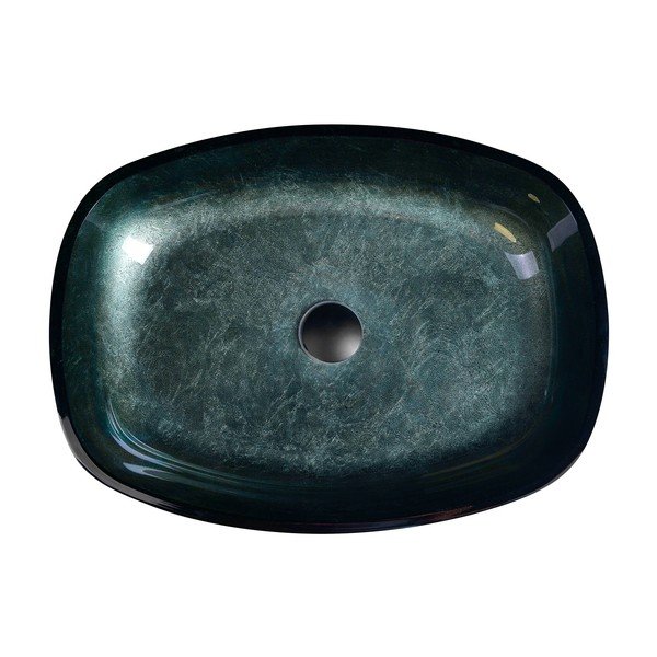 Modrozelen steklen umivalnik 54x39,5 cm Kvaore – Sapho-image-3