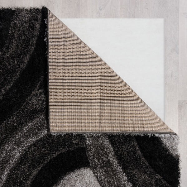 Črno-siva ročno tkana preproga iz recikliranih vlaken 160x230 cm Velvet – Flair Rugs-image-2