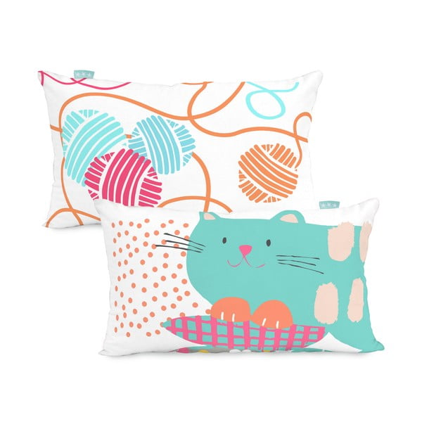 Bombažna obojestranska prevleka za vzglavnik Moshi Moshi Cat & Mouse, 50 x 30 cm-image-2