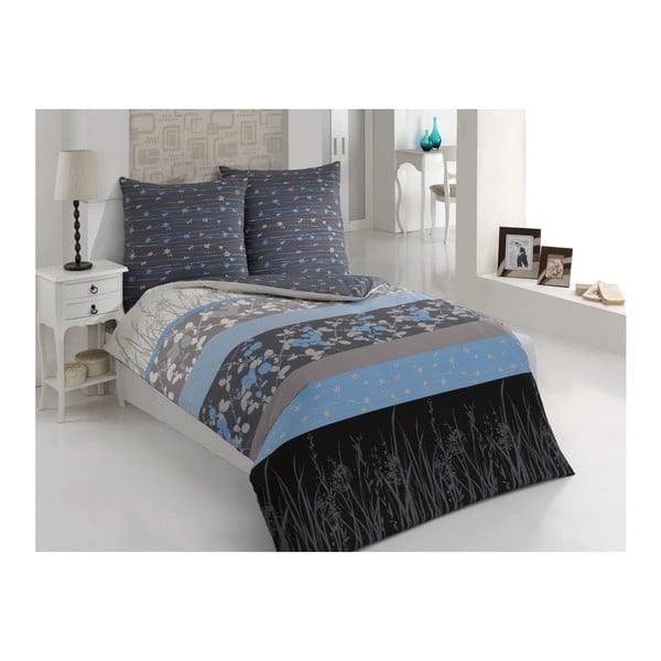 Posteljno perilo z vzglavnikom Elvira Blue, enojna postelja, 135x200 cm