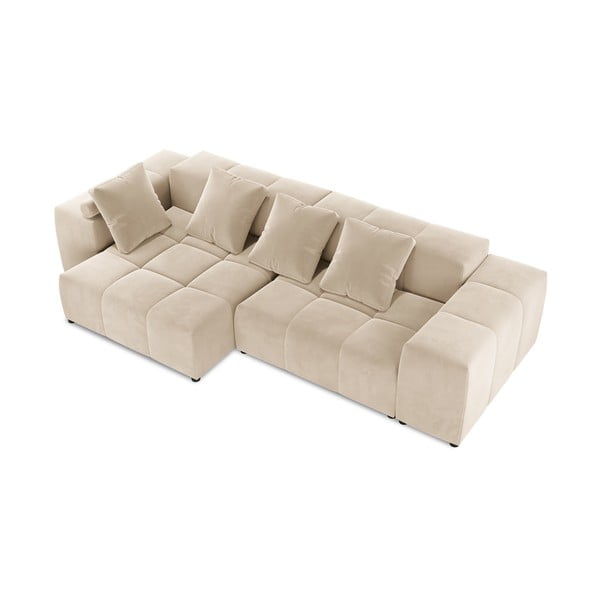 Bež žametni kotni kavč (obojestranski) Rome Velvet - Cosmopolitan Design -image-3